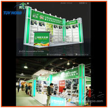 two walls trade show booth displays with L shape export to abroad made of slat wall and aluminum profile